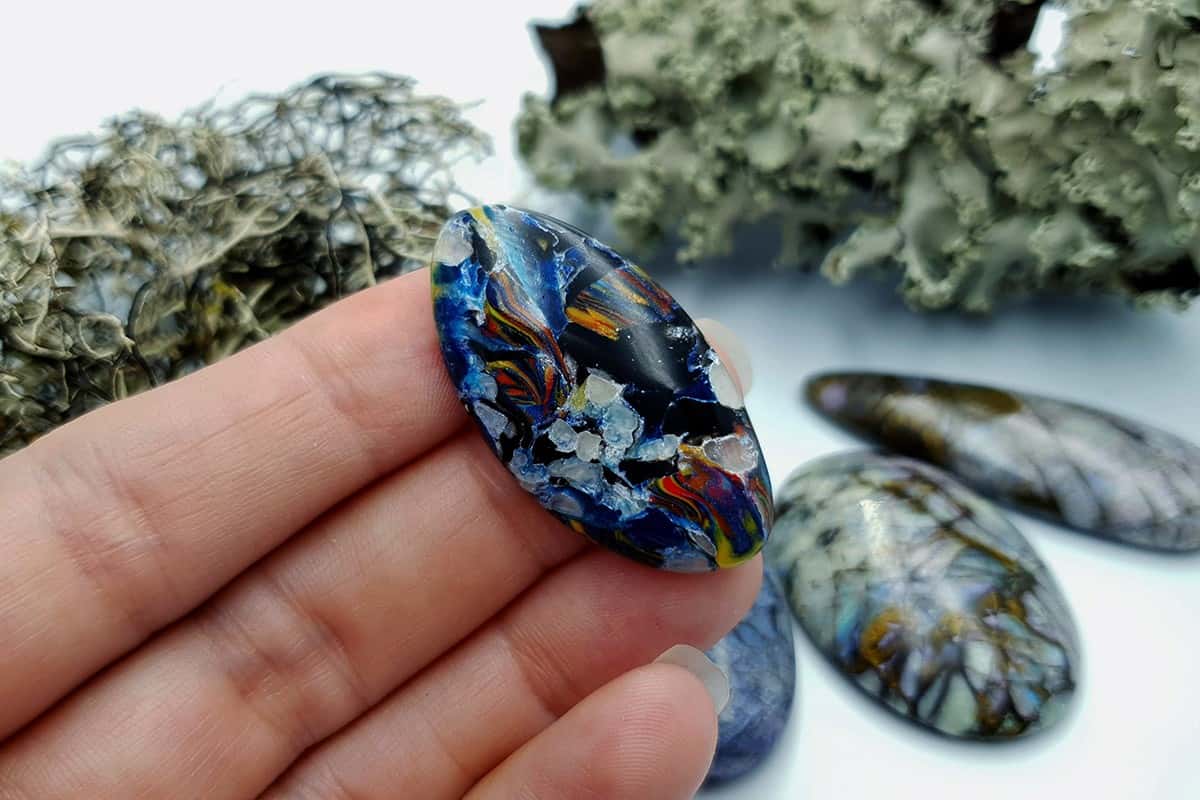 4 pcs Labradorite Pietersite Stone Mix (Set #9) Cabochons SweetyBijou Cabochons   