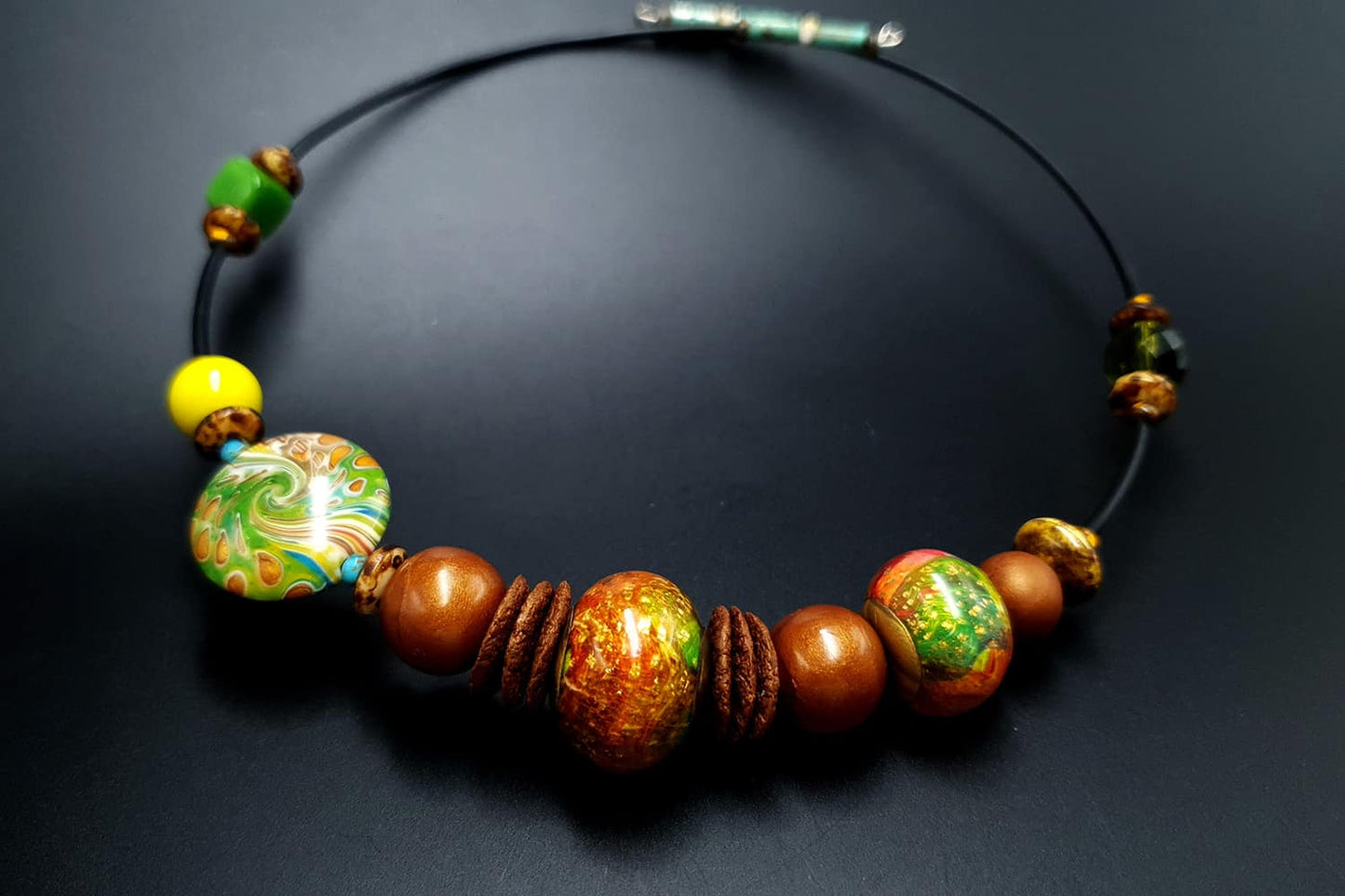 Necklace with faux glass Beads4 Necklace SweetyBijou Jewelry   