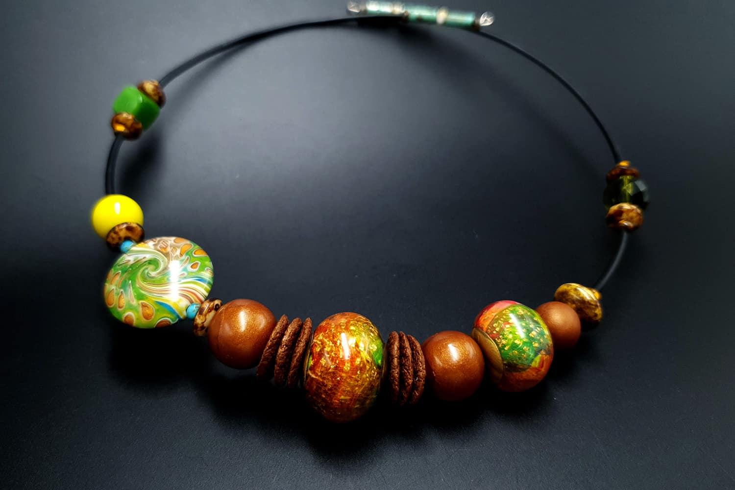 Necklace with faux glass Beads4 Necklace SweetyBijou Jewelry   
