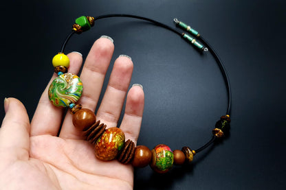 Necklace with faux glass Beads4 Necklace SweetyBijou Jewelry   