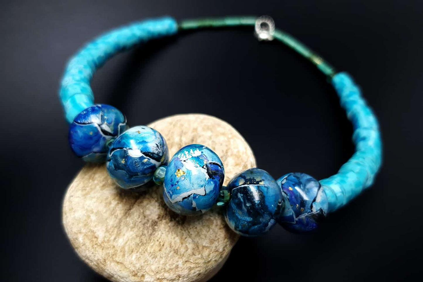 Necklace with blue beads Necklace SweetyBijou Jewelry   