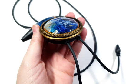 Long Pendant "Blue Lagune" Pendant SweetyBijou Jewelry   