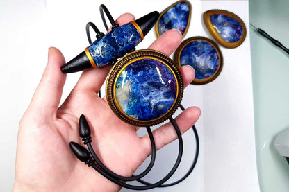 Long Pendant "Blue Lagune" Pendant SweetyBijou Jewelry   