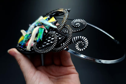 Fused Glass Necklace. Polymer clay Necklace SweetyBijou Jewelry   