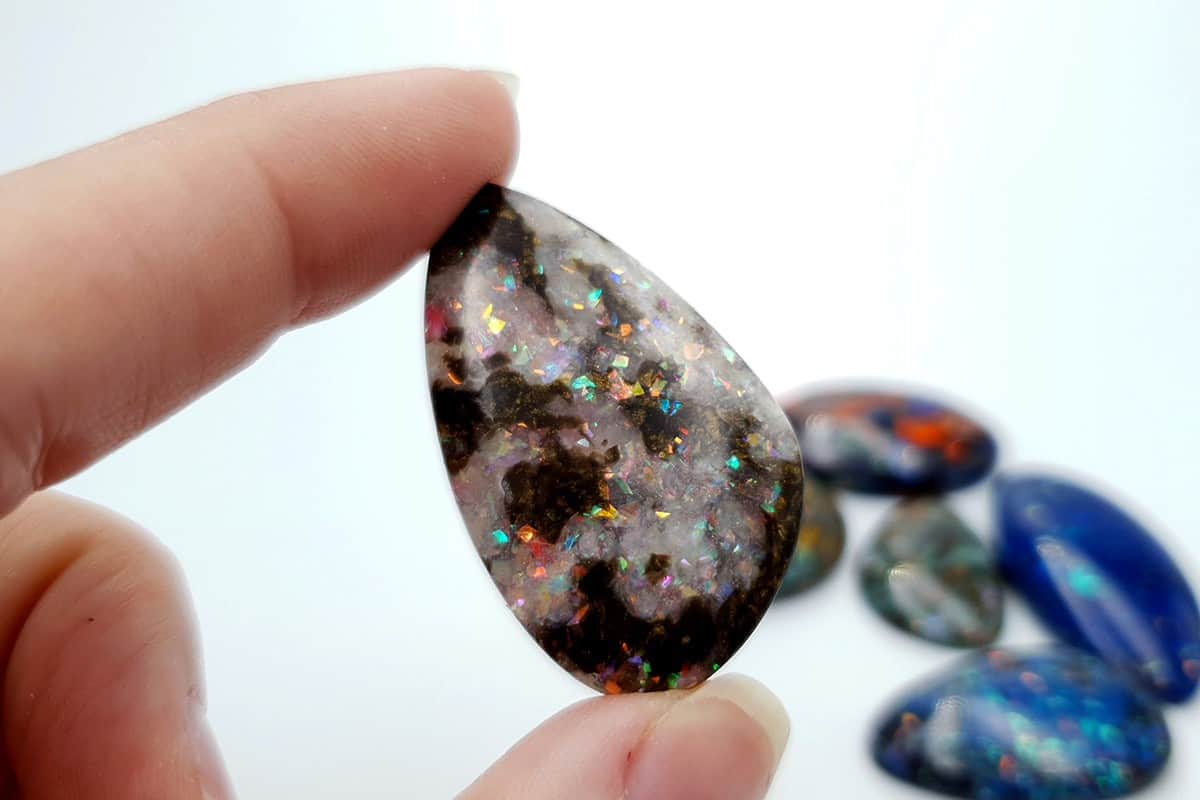 6 pcs Faux Opal in Mix Style from Polymer Clay (#1) Cabochons SweetyBijou Cabochons   