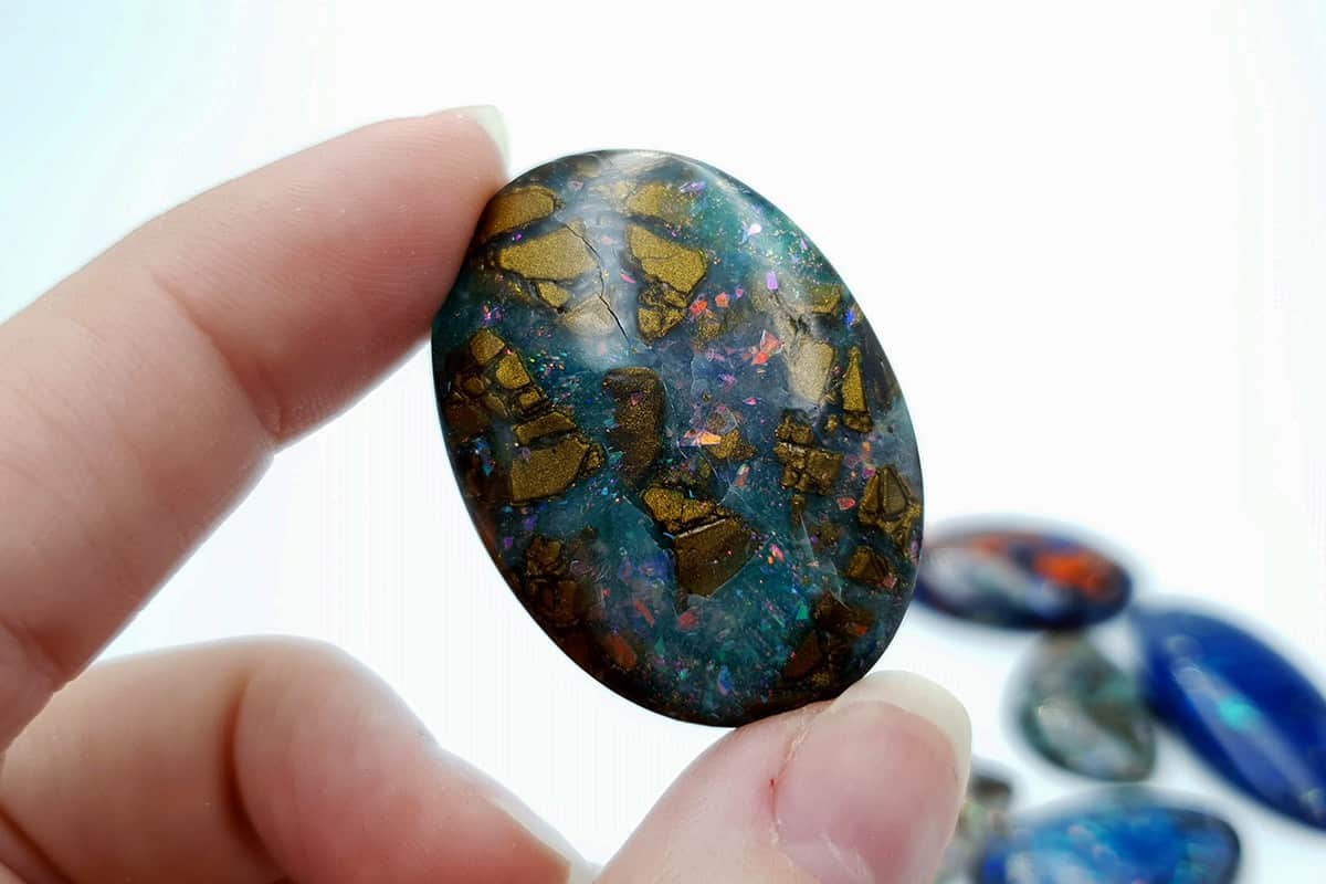 6 pcs Faux Opal in Mix Style from Polymer Clay (#1) Cabochons SweetyBijou Cabochons   