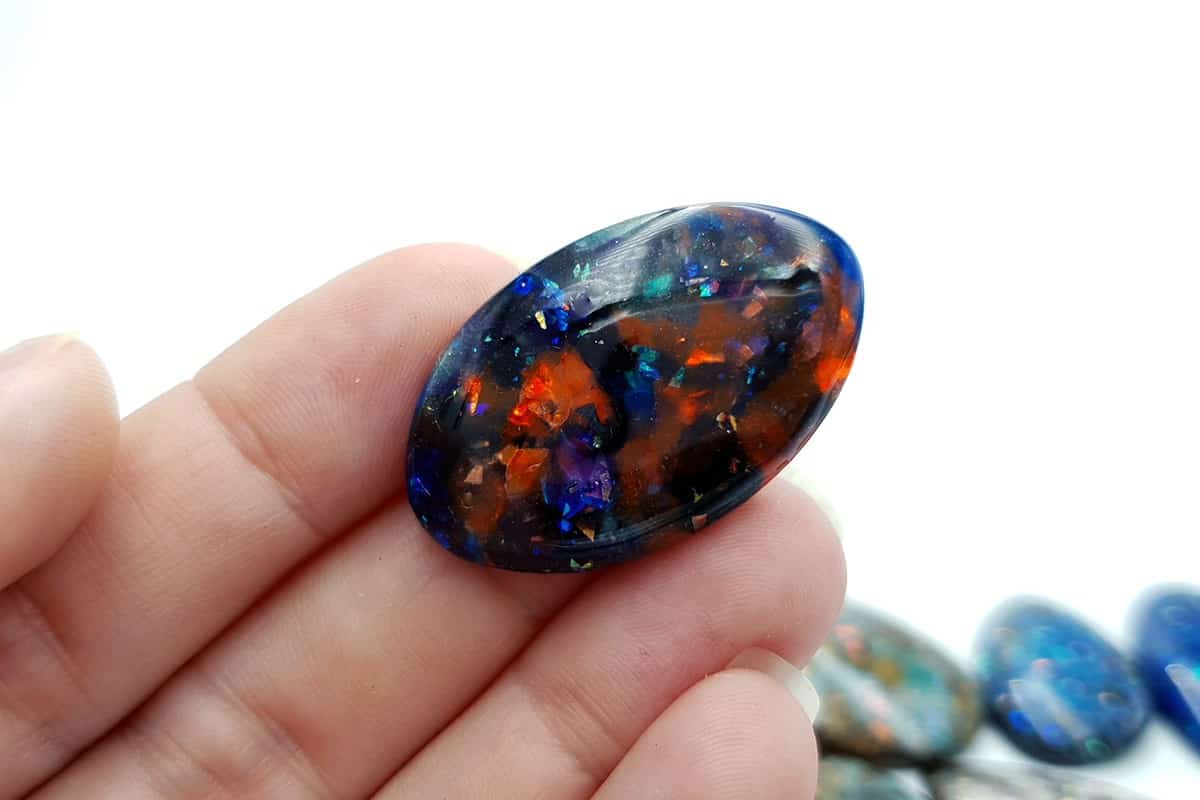 6 pcs Faux Opal in Mix Style from Polymer Clay (#1) Cabochons SweetyBijou Cabochons   