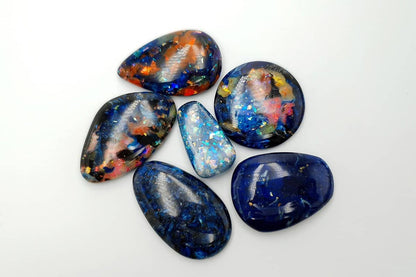 6 pcs Faux Opal in Mix Style (Set #2) Cabochons SweetyBijou Cabochons   