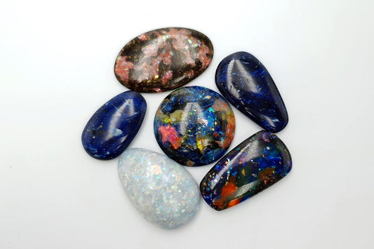6 pcs Faux Opal in Mix Style from Polymer Clay (#3) Cabochons SweetyBijou Cabochons Default Title  