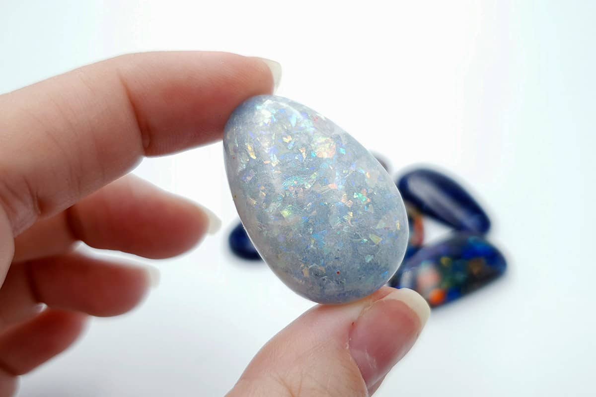 6 pcs Faux Opal in Mix Style from Polymer Clay (#3) Cabochons SweetyBijou Cabochons   