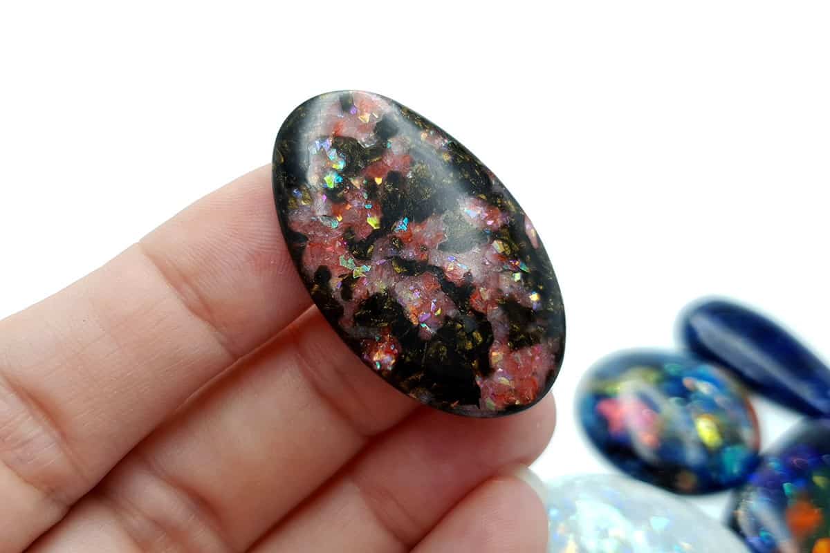6 pcs Faux Opal in Mix Style from Polymer Clay (#3) Cabochons SweetyBijou Cabochons   