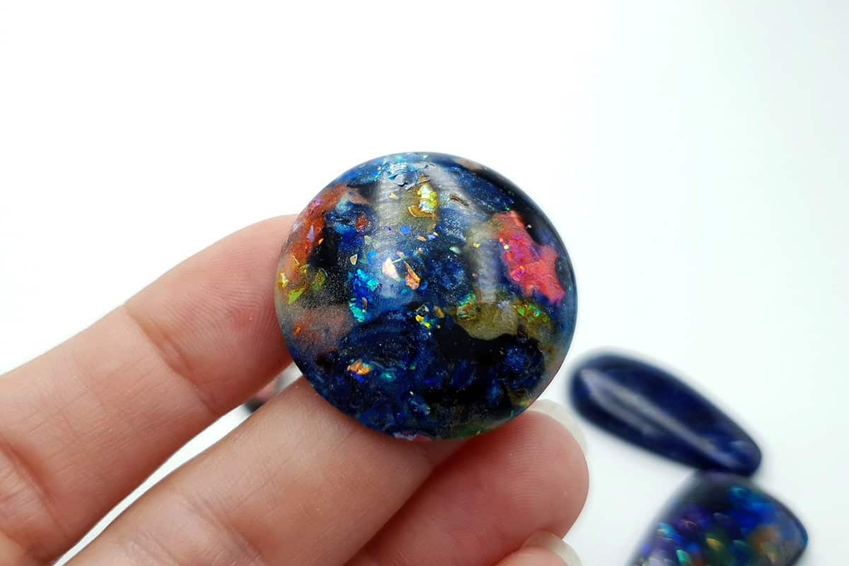 6 pcs Faux Opal in Mix Style from Polymer Clay (#3) Cabochons SweetyBijou Cabochons   