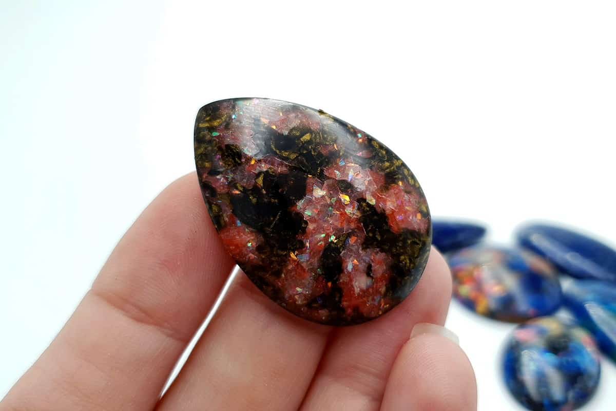 6 pcs Faux Opal in Mix Style from Polymer Clay (#4) Cabochons SweetyBijou Cabochons   