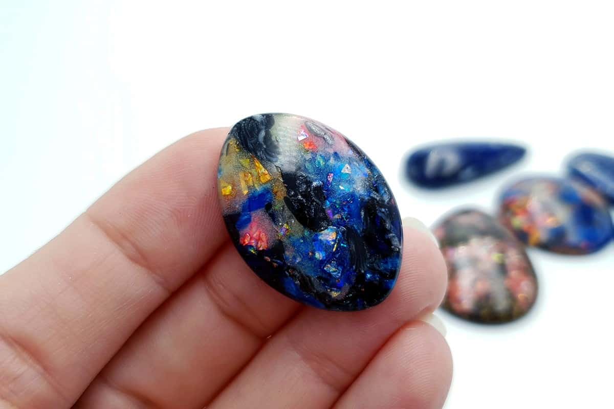 6 pcs Faux Opal in Mix Style from Polymer Clay (#4) Cabochons SweetyBijou Cabochons   