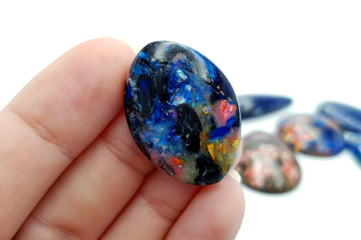 6 pcs Faux Opal in Mix Style from Polymer Clay (#4) Cabochons SweetyBijou Cabochons   