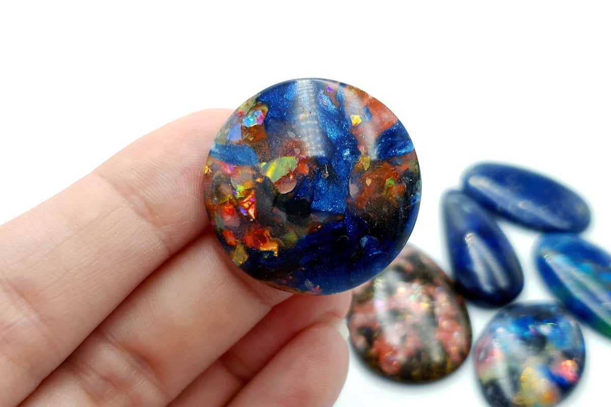 6 pcs Faux Opal in Mix Style from Polymer Clay (#4) Cabochons SweetyBijou Cabochons   