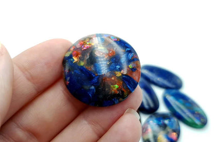 6 pcs Faux Opal in Mix Style from Polymer Clay (#4) Cabochons SweetyBijou Cabochons   