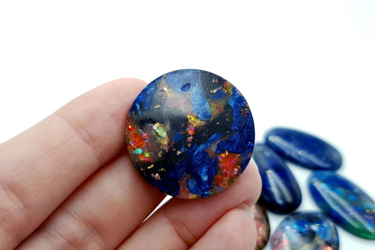 6 pcs Faux Opal in Mix Style from Polymer Clay (#4) Cabochons SweetyBijou Cabochons   