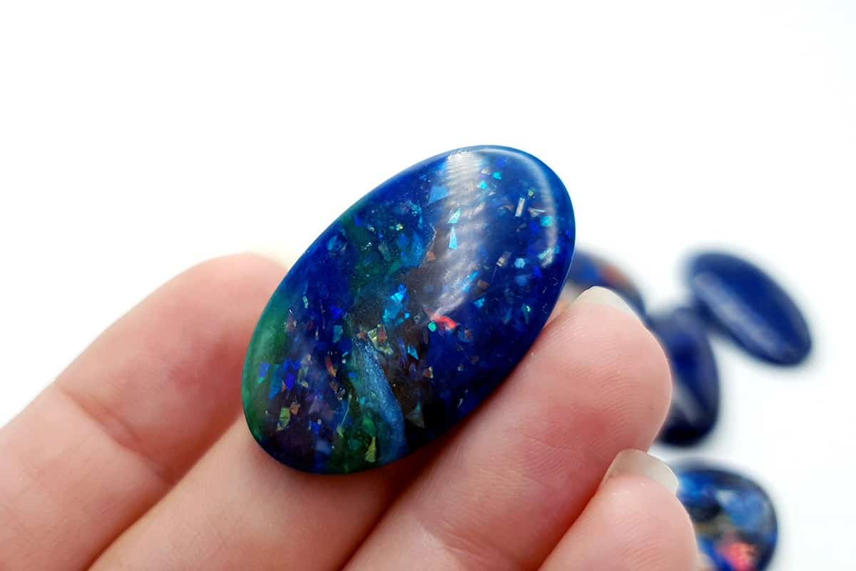 6 pcs Faux Opal in Mix Style from Polymer Clay (#4) Cabochons SweetyBijou Cabochons   