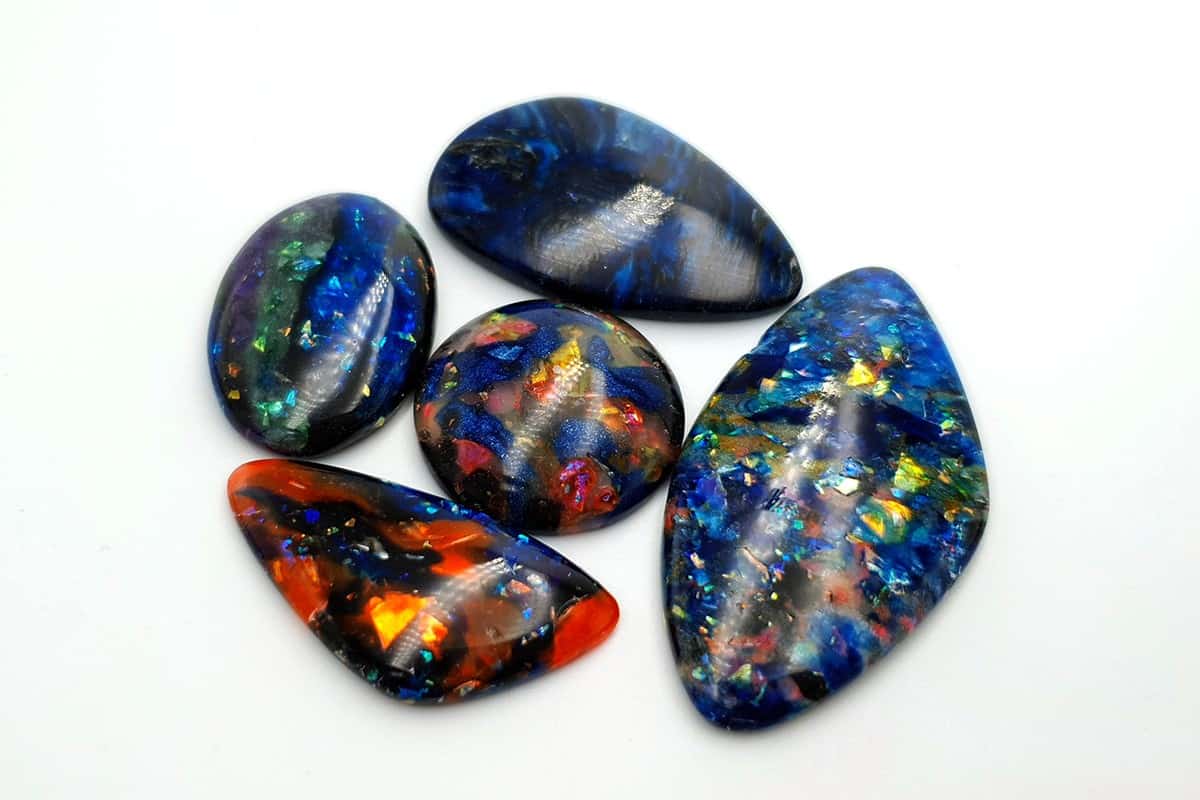 5 pcs Faux Opal in Mix Style from Polymer Clay (#5) Cabochons SweetyBijou Cabochons   