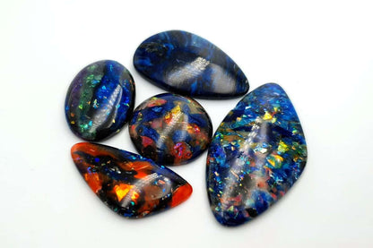5 pcs Faux Opal in Mix Style from Polymer Clay (#5) Cabochons SweetyBijou Cabochons   