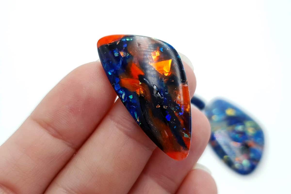 5 pcs Faux Opal in Mix Style from Polymer Clay (#5) Cabochons SweetyBijou Cabochons   