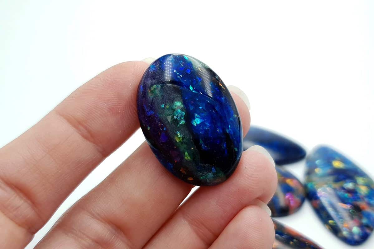 5 pcs Faux Opal in Mix Style from Polymer Clay (#5) Cabochons SweetyBijou Cabochons   