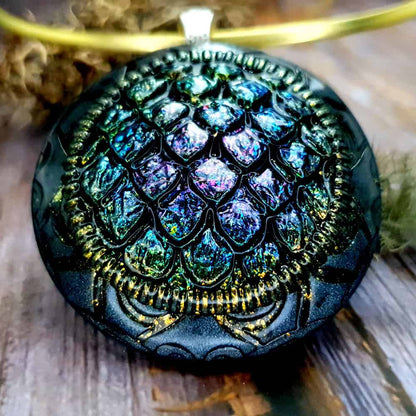 Polymer clay Green "Dragon's Treasure" Pendant Pendant SweetyBijou Jewelry   