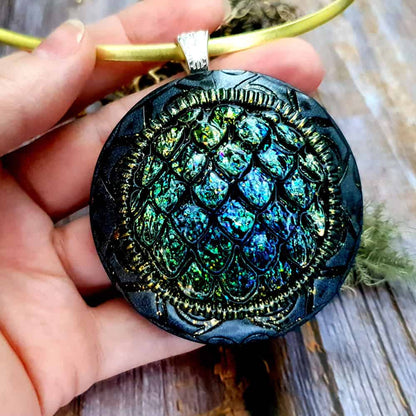 Polymer clay Green "Dragon's Treasure" Pendant Pendant SweetyBijou Jewelry   