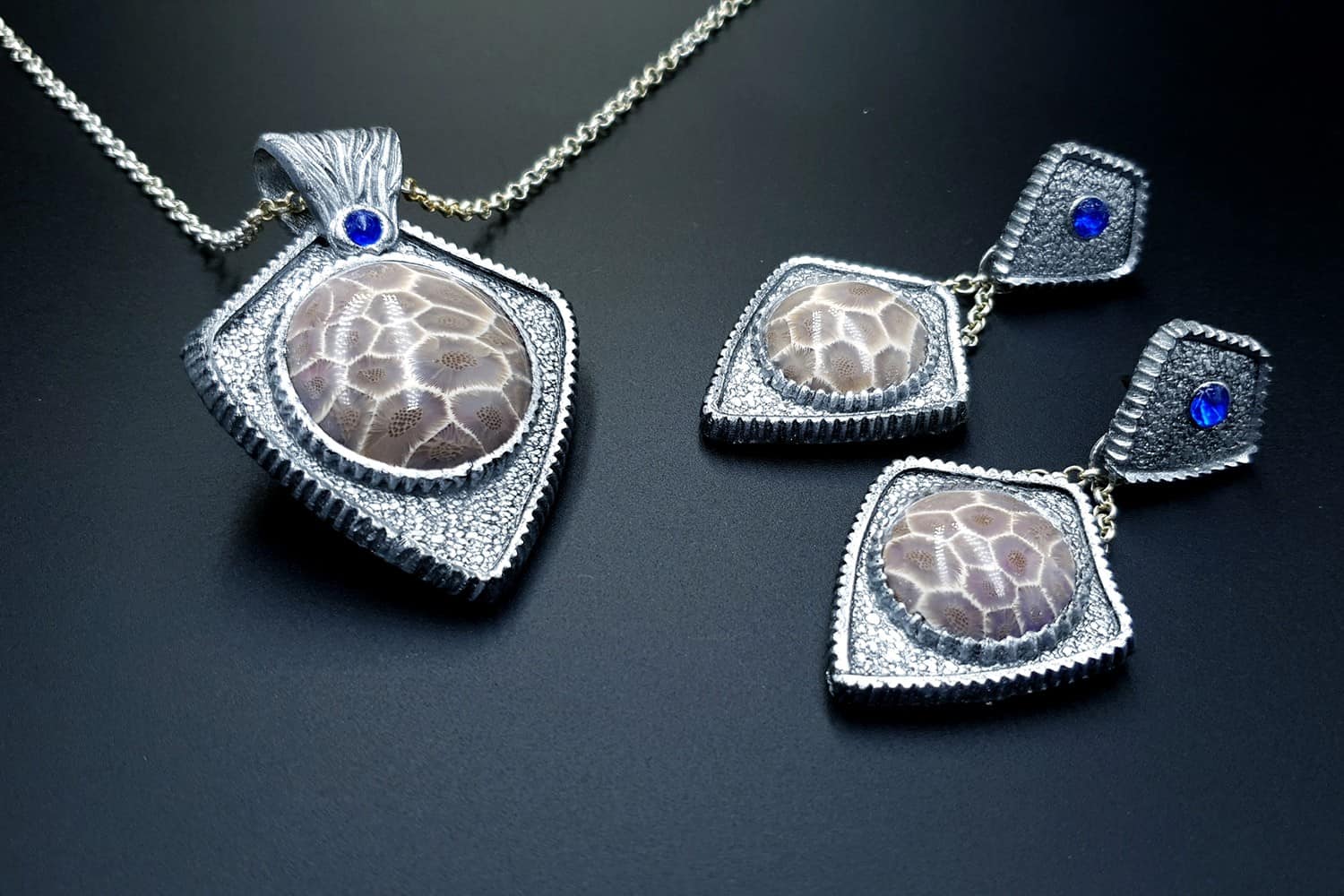 "Petoskey Stone" Jewelry Set Jewelry Set SweetyBijou Jewelry   