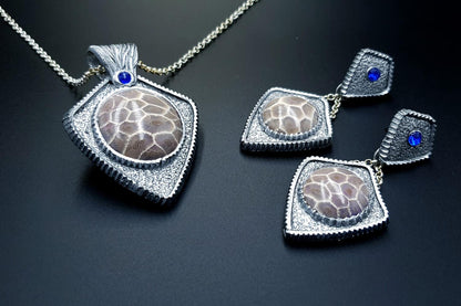 "Petoskey Stone" Jewelry Set Jewelry Set SweetyBijou Jewelry   