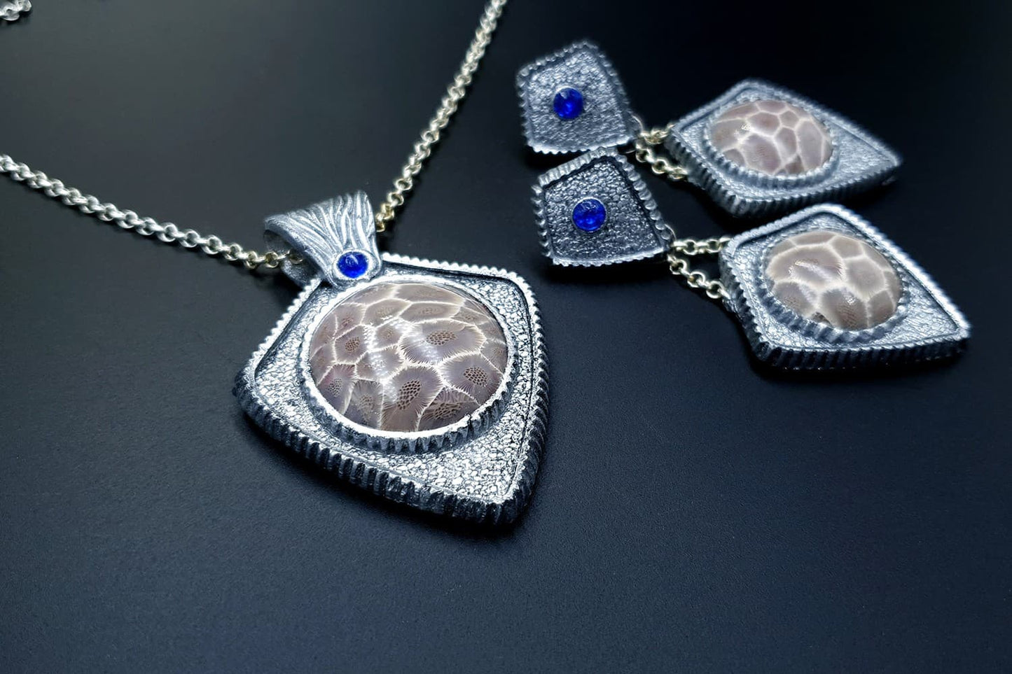 "Petoskey Stone" Jewelry Set Jewelry Set SweetyBijou Jewelry   
