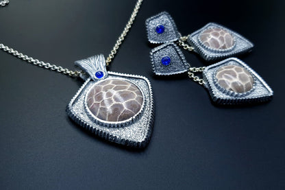 "Petoskey Stone" Jewelry Set Jewelry Set SweetyBijou Jewelry   