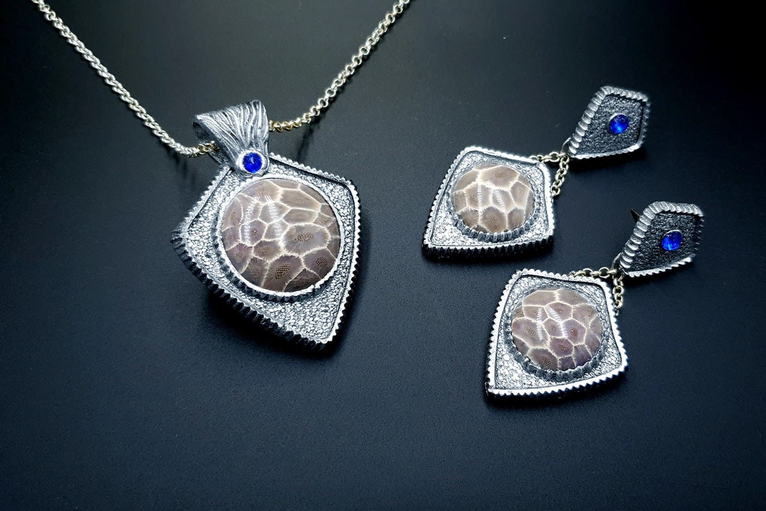"Petoskey Stone" Jewelry Set Jewelry Set SweetyBijou Jewelry   