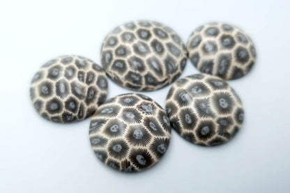 5 cabochons faux petoskey stones from polymer clay Cabochons SweetyBijou Cabochons   