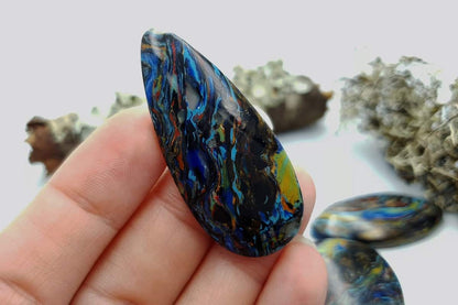 5 pcs Faux Pietersite Stones from Polymer Clay (#2) Cabochons SweetyBijou Cabochons   