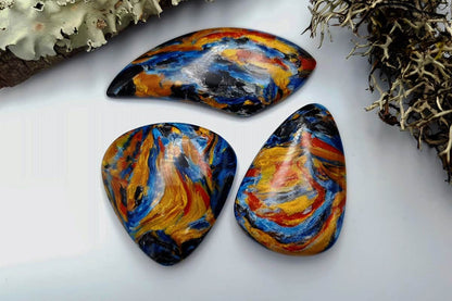 3 pcs Faux Pietersite Stones from Polymer Clay (#3) Cabochons SweetyBijou Cabochons Default Title  