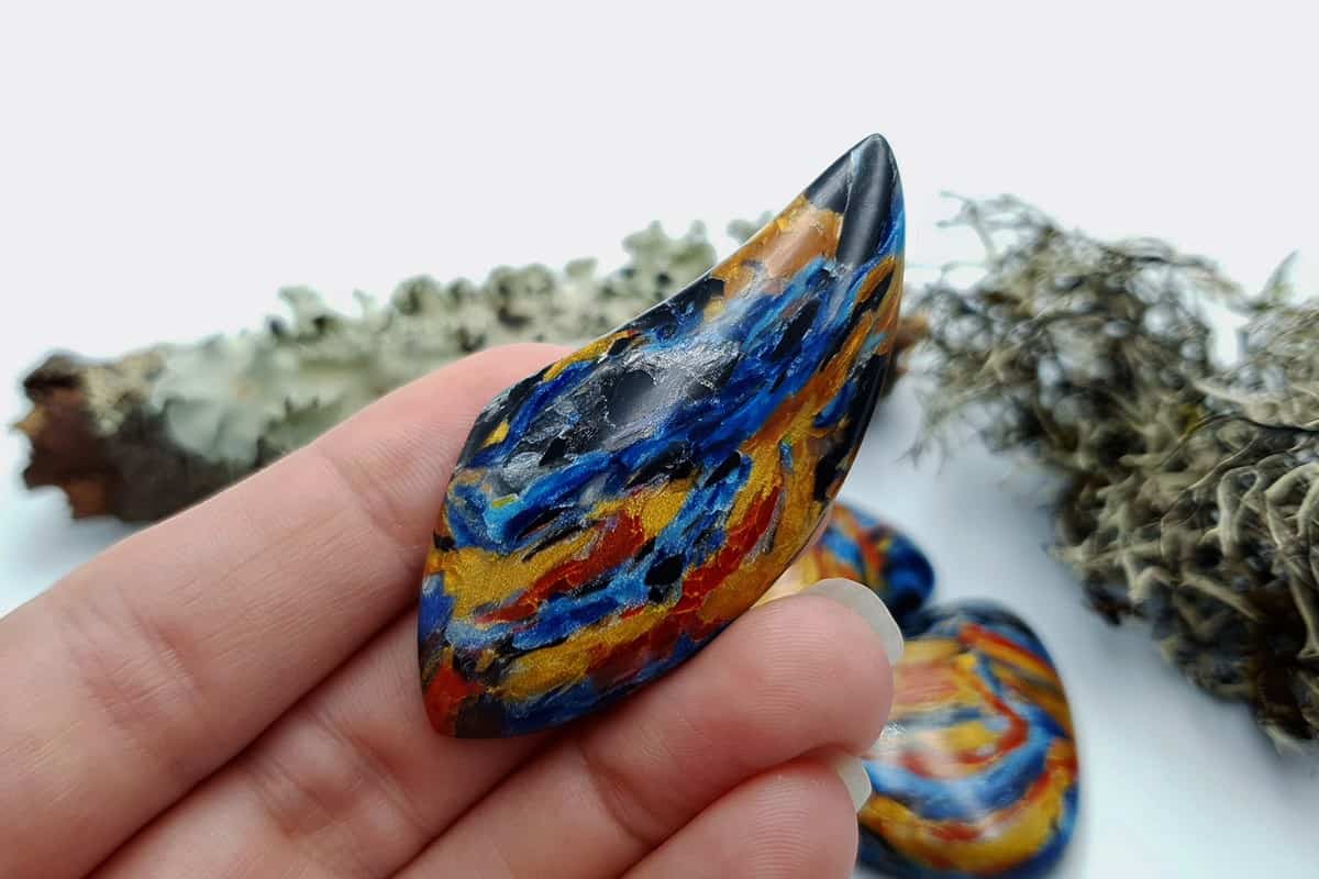 3 pcs Faux Pietersite Stones from Polymer Clay (#3) Cabochons SweetyBijou Cabochons   