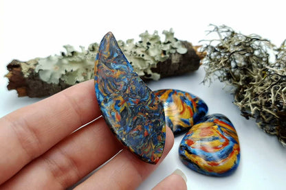 3 pcs Faux Pietersite Stones from Polymer Clay (#3) Cabochons SweetyBijou Cabochons   