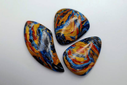3 pcs Faux Pietersite Stones from Polymer Clay (#3) Cabochons SweetyBijou Cabochons   