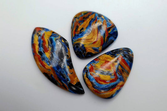 3 pcs Faux Pietersite Stones from Polymer Clay (#3) Cabochons SweetyBijou Cabochons   