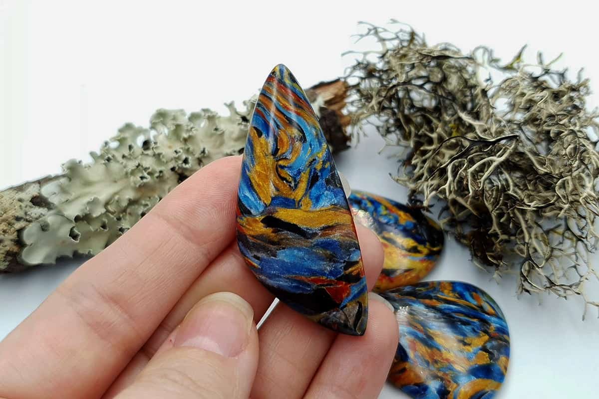 3 pcs Faux Pietersite Stones from Polymer Clay (#4) Cabochons SweetyBijou Cabochons   