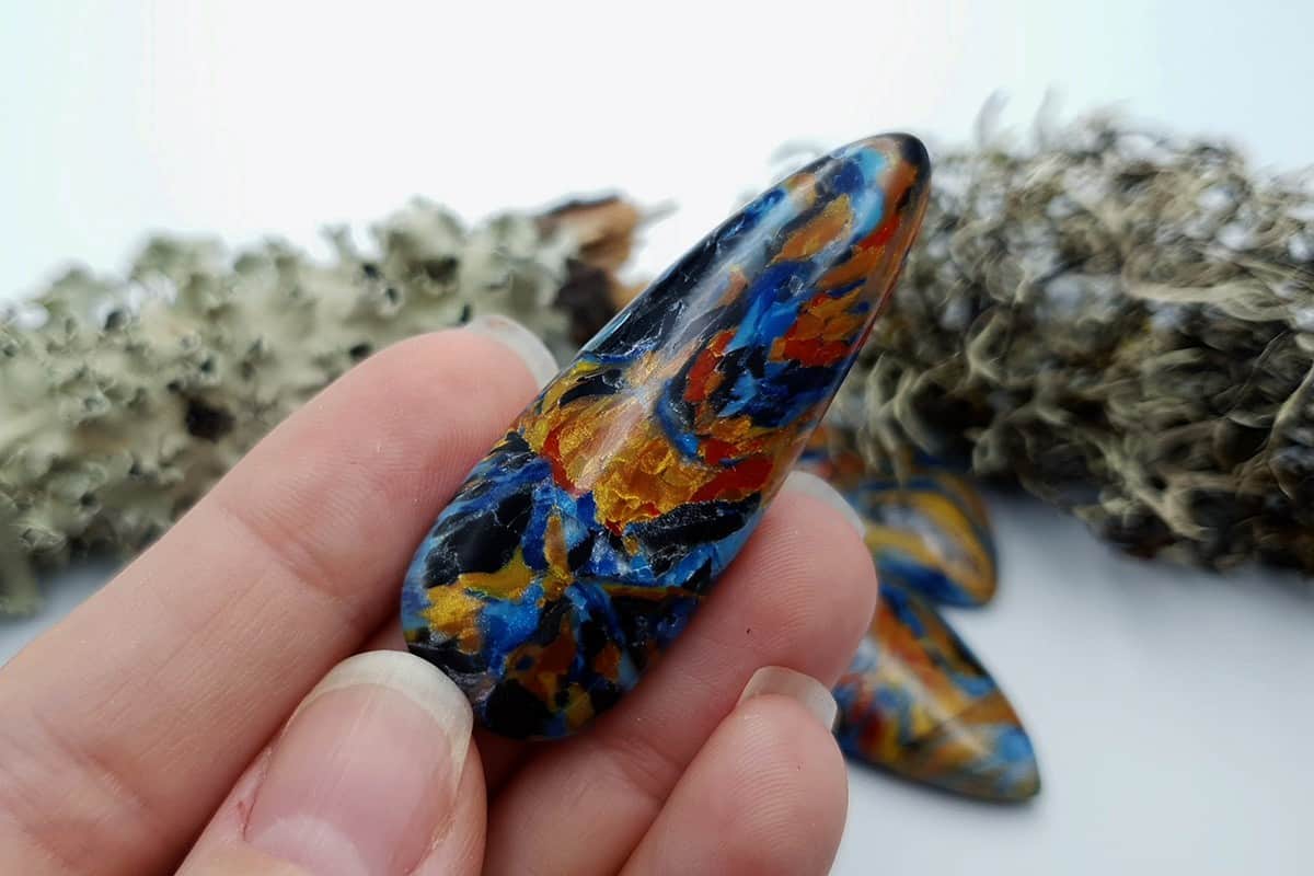 4 pcs Faux Pietersite Stones from Polymer Clay (#6) Cabochons SweetyBijou Cabochons   