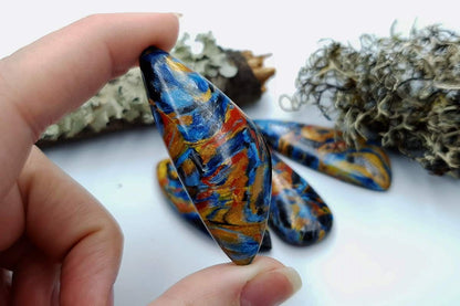 4 pcs Faux Pietersite Stones from Polymer Clay (#6) Cabochons SweetyBijou Cabochons   