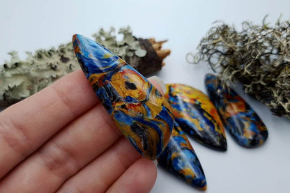 4 pcs Faux Pietersite Stones from Polymer Clay (#6) Cabochons SweetyBijou Cabochons   