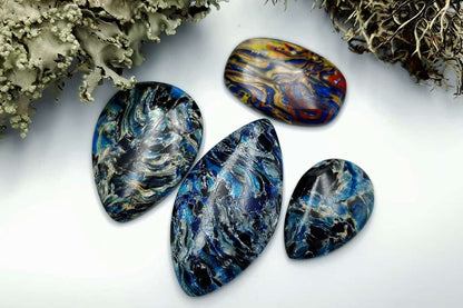 4 pcs Faux Pietersite Stones from Polymer Clay (#8) Cabochons SweetyBijou Cabochons Default Title  