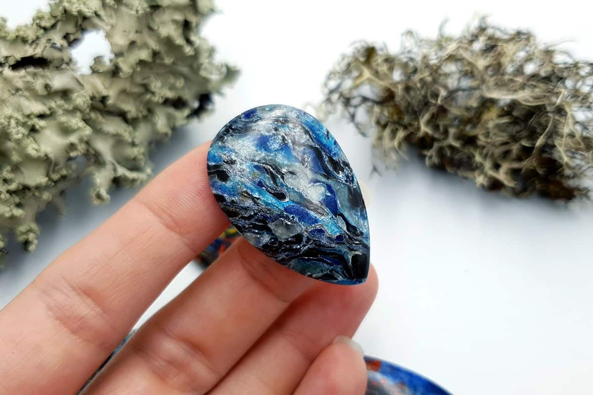 4 pcs Faux Pietersite Stones from Polymer Clay #10 Cabochons SweetyBijou Cabochons   