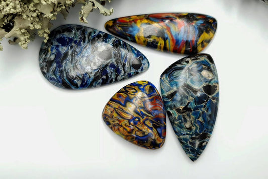 4 pcs Faux Pietersite Stones from Polymer Clay #11 Cabochons SweetyBijou Cabochons   