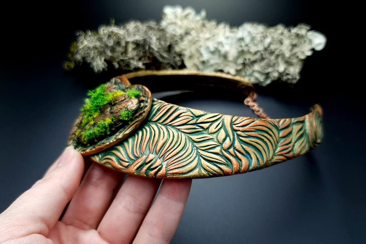 Polymer Clay Necklace Forest Treasure Necklace SweetyBijou Jewelry   