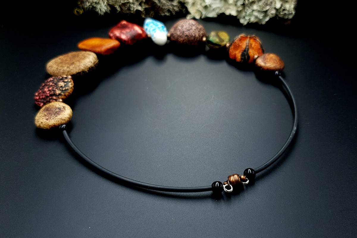 Polymer Clay Necklace "Miss Flintstone" Necklace SweetyBijou Jewelry   